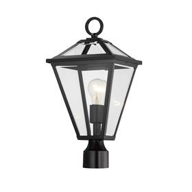 30568clbk Maxim 30568 Prism 14 Inch Tall Post Light - Black