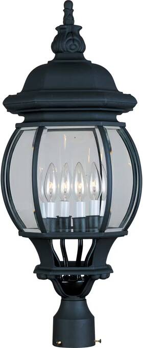 Maxim Lighting 1038bk Crown Hill 4-light 27 Inch Outdoor Postmount In Black