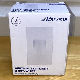 Maxxima 755183184398 2 Pack - Vertical Hardwired White Step Light Led Stair In/outdoor