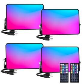 Mefli30 Meloght Led Rgb Stage Light Outdoor Color Changing Spotlights With Remote 4 Pack