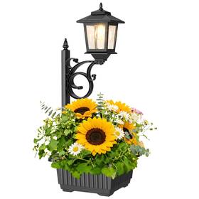 Melunar Spl012 Outdoor Flower Pots 2 In 1 Solar Post Lamps Waterproof Lamp Lights