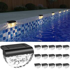Step08 Melunar 16 Pack Solar Deck Lights Outdoor Step Waterproof For Outside