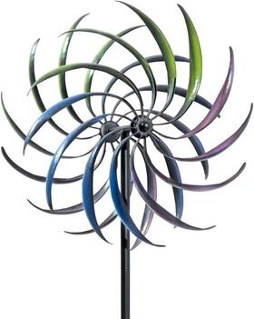 Melville Direct 445008062026 Rainbow Wind Spinner Lawn Ornament Mill Tri-colored Kinetic Garden Decor