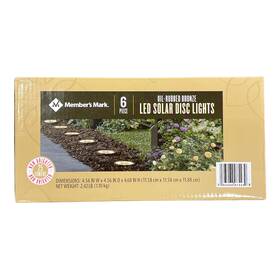 Sa18n216pktw Members Mark Led Solar Disc Lights Oil-rubbed Bronze 6 Pack