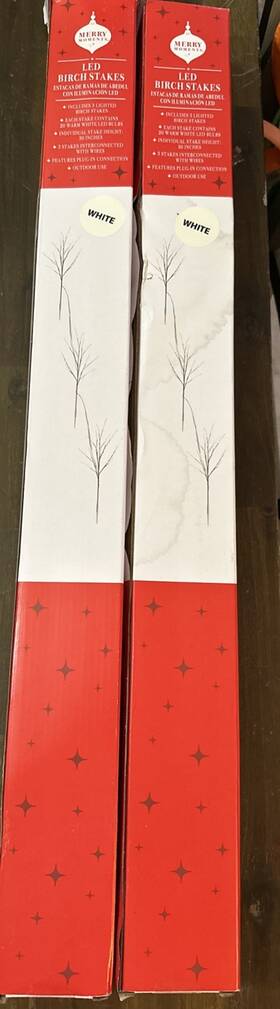 Szd-s12v80b7 Merry Moments 2 Pks 30ftft Lighted 3 Birch Twig Branches With 20 Led Bulbs Each Outdoor