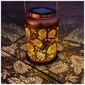 Lantern011 Merrytech Solar Lanterns For Outside Sunflower And Dragonfly Garden Decor Lights Waterp