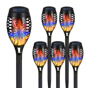 Hyd-426-us-6 Mgeking Solar Torch Lights 6 Pack With Colorful Flickering Flame Waterproof Tiki To