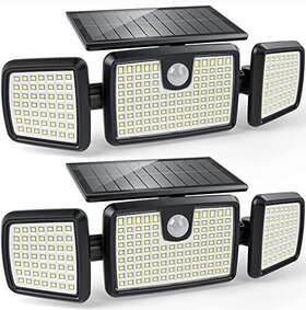 Mihani 262380110250 Solar Lights Outdoor 3 Head Motion With 2500lm 218 Leds