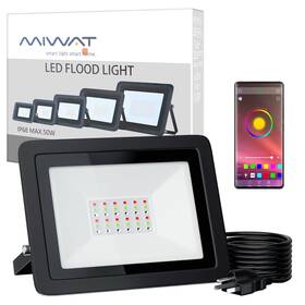 Miheal 732694164071 110v 50w Rgb Led Flood Lights Outdoor Color Changing Floodlight With App Ip6