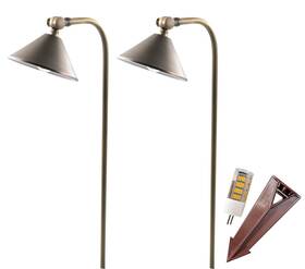 Mik Solutions 759614714567 Led Pathway 127 Landscape Light 12v Brass Low Voltage 4w G4 Bulb Wa