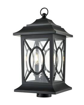 85105-pbk Millennium Lighting 85105 Allbert 3 Light 20 Inch Tall Post - Black