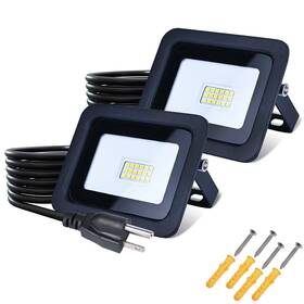 Ip68 Miwat 716852019892 20w 2pack Led Flood Light White Work With Plug Rainproof