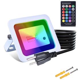 Ip68 Miwat 727196163424 20w Rgb Led Landscape Light 3x4 Size Waterproof Outdoor Lamp Plug In N
