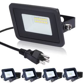 Wtgd-110-010w Miwat 5pack 10w Warm White Led Flood Light Outdoor Work Plug And Play