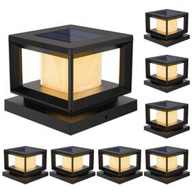 Okdmx-spl-001 Mlambert 8 Pack Solar Post Lights Outdoor Waterproof Fence Cap For Deck 4x4 6x6 Wooden
