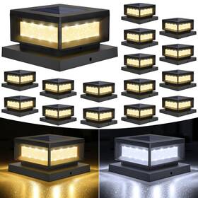 Tx-spl06-post-2m-16 Mlambert 16 Pack Solar Post Cap Lights Outdoor Waterproof Deck Fence Light For 4