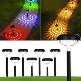 Modxian 091467142944 Solar Pathway Lights Outdoor Waterproof Color 8 Pack Warm White And Chan