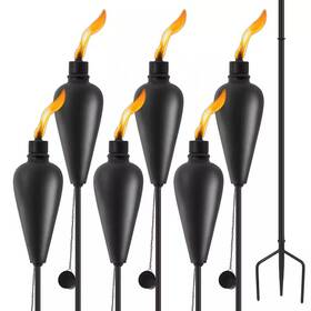 Moepisy 313103853825 Home Garden Torch Set Of 6 Outdoor Metal Decor 59.5 Inch Citronel