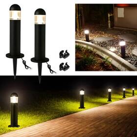 Bklvgl00202bl Moon-de-age 2 Pack Low Voltage Landscape Pathway Lights 12v Led Bollard Light Ip67