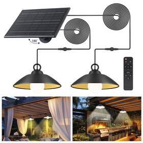 Sl01302bl Moon-de-age 2 Pack Solar Pendant Lights Outdoor Indoor3000k/4000k/5000k 4 Bri