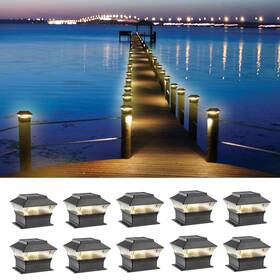 Sl0510-08 Moon-de-age 4x4 4x6 Fence Lights Solar Powered Outdoor Post Cap Yard
