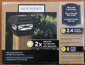 Moonrays 062964912539 New 4x4 Black Solar Powered Post Cap Light 2.4 Lumens 91253
