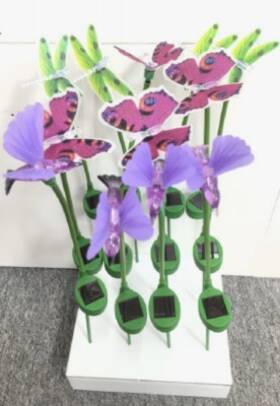 27730 Moonrays 12 Pack - Solar Fiber Optic Stick Light Lighted Stem Assorted Designs