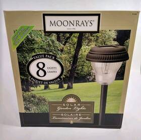 91400 Moonrays 8 Pack Solar Led Stake Outdoor Garden Path Light