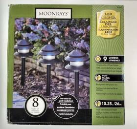 95561 Moonrays Led Low Voltage 9 Lm Tier Path Light Kit 8-pack Black