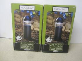 95836 Moonrays Lot Of 2 Bollard Low Voltage 7.75 Inch Landscape Lighting 10 Watt