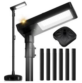 Zq-tg01-ss240w Mowizip 102 Inch Solar Lamp Post Light With Pole And Water Box Base 3800lm 420 Leds Brand New