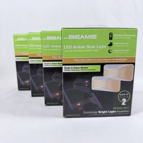 Mb500a-wht-02-06 Mr Beams Dusk To Dawn Indoor Outdoor Battery Powered Sleep Friendly Guide Lights 8 Pack