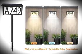 Msm-06 Msm-az Dual Mount Address Sign Solar Powered Adjustable Light Mode And Height