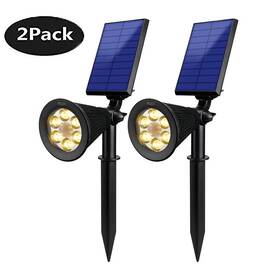 Much 600685134986 2x Waterproof Solar Powered Garden Spotlight Outdoor Lawn Landscape 6 Led Lamp