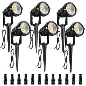 Mutois 765887893465 7w Low Voltage Led Landscape Lights With Connectors Outdoor 12v Super Warm Wh