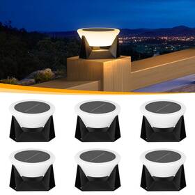 C3008-e-s12 Mvbt Solar Post Cap Lights 6-pack Waterproof Fence Deck Lamps For 5x5 And 6x6 Posts