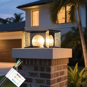 C3023-n Mvbt Modern Outdoor Led Post Light 11.8 Inch Waterproof Pillar Fence Lamp 3000k