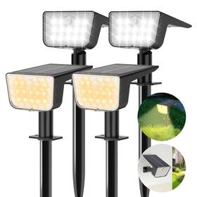 Lt102b Mviioe Solar Motion Spot Lights - Outdoor Waterproof Ip67 28 Leds 6 Modes