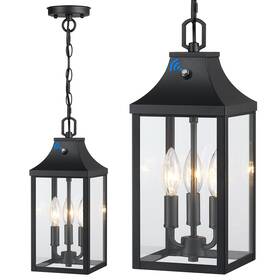 My-cl205a-bk-1 Myhxq Large Outdoor Pendant Light Fixtures 3-light 15ftft Dusk To Dawn Exterior Hang