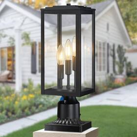 My-pl108a-bk Myhxq 16.6ftft Dusk To Dawn Post Light Outdoor Large 3-light Lamp F