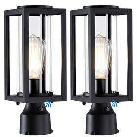My-pl110b-bk Myhxq Dusk To Dawn Outdoor Post Lights 2 Packs Lamp Light Fixture Modern Blac