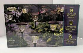Naturally Solar 843583100015 8 Pc Led Vintage Style Pathway Lights With Bronze Finish