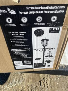 23107 Nature Power Terrace Solar Lamp Post And Planter