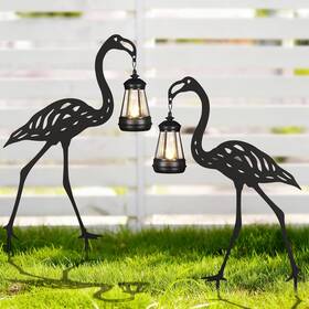 Nawaza 445057596534 Flamingo Metal Garden Stakes Decorative 2pack Solar Lights Outdoor