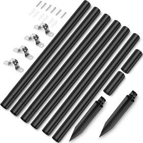 Nbzlhor 738058729177 14 Pcs Path Light Steel Pole Extension With Stakes And Joint Kits Connector F