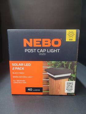 Neb-lsp-0020 Nebo Solar Led Post Cap Light Black 2 Pack 40 Lumens Model #