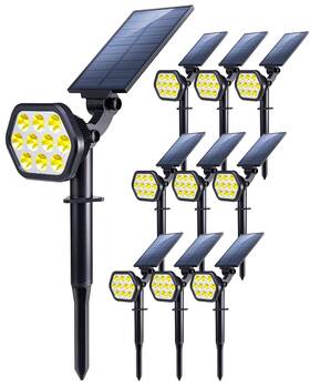 Nekteck 602150227032 Solar Lights Outdoor10 Led Landscape Spotlights Powered Wall 2