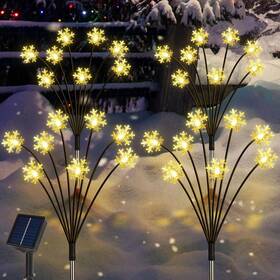 Newhale 445007974948 Set Of 4 Snowflake Solar Christmas Decorations 8 Modes Swaying Garden Lights