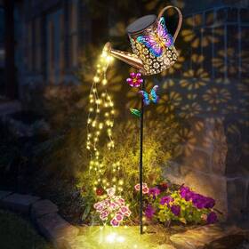 Sh001 Newinhome Solar Watering Can With Lights Outdoor Garden Waterproof Stake