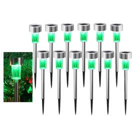 Lhts-steel-12-g Newote 12pcs Solar Garden Lights Led Steel Pathway Outdoor Decor Stake Lamps